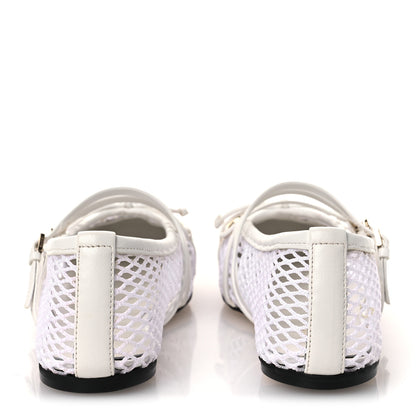 Gucci Video Net Nappa Horsebit Ballerina Flats 35.5 Great White 6 of 10
