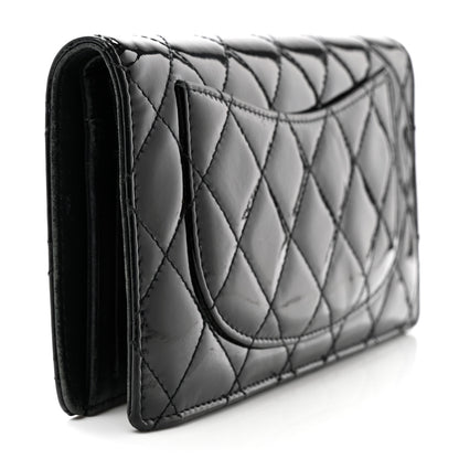 Chanel Patent Calfskin Quilted Yen Wallet Black 3 of 12