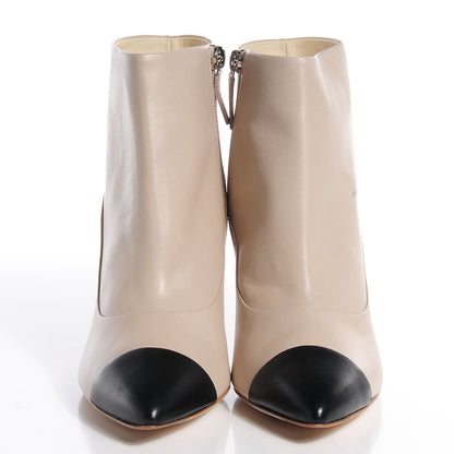 Chanel Lambskin Cap Toe Short Boots Beige Black 38.5 2 of 8