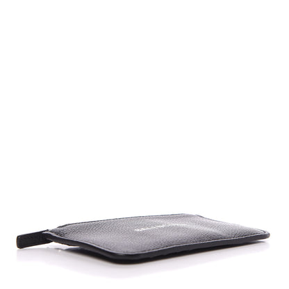 Balenciaga Grained Calfskin Logo Cash Long Coin Card Holder Black White 4 of 10