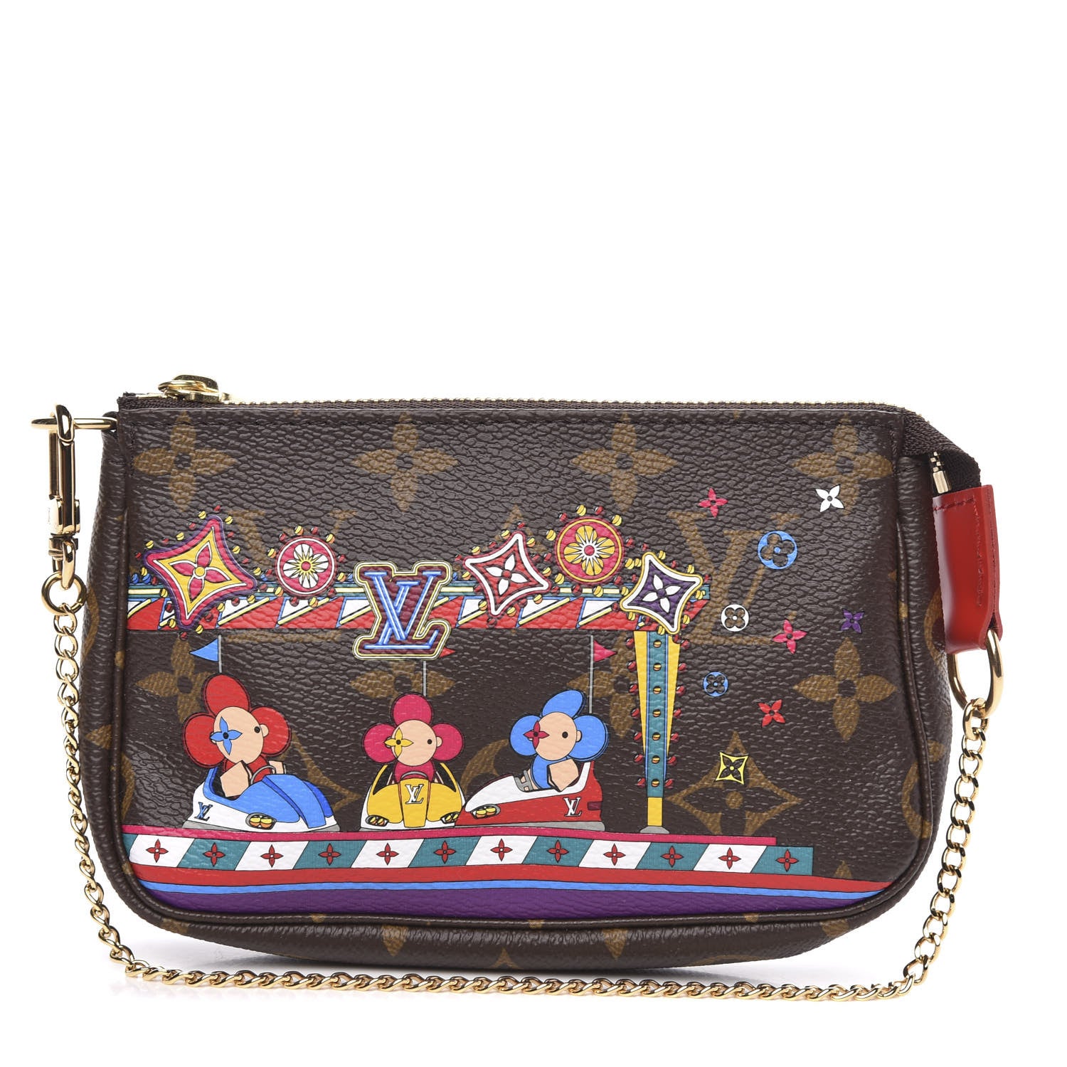 Louis Vuitton Monogram 2020 Christmas Animation Bumper Cars Mini Pochette Accessories Coquelicot 1 of 8