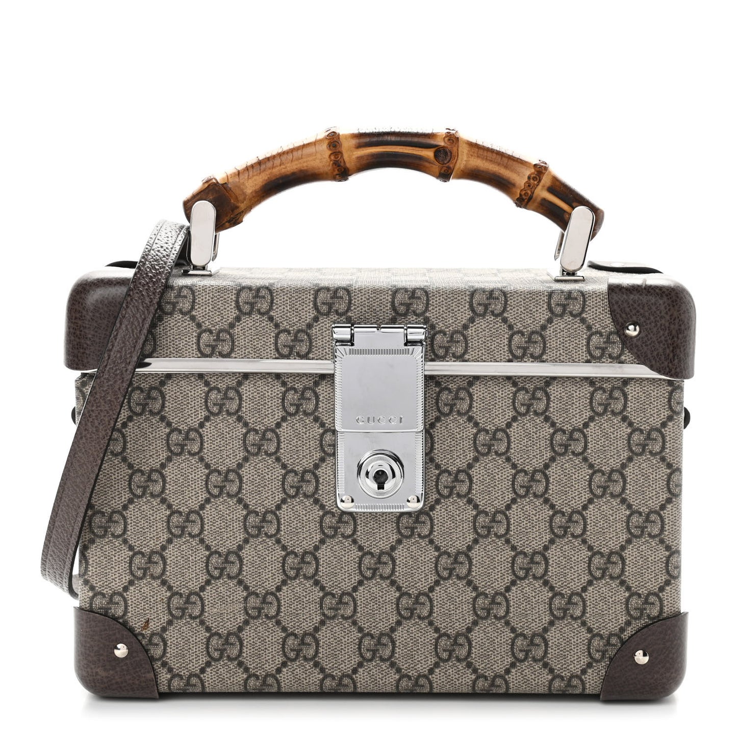 GG Supreme Monogram Globe-Trotter Beauty Case Brown