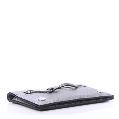 Fendi Cuoio Romano Lux Selleria Flat Clutch Argento 4 of 11