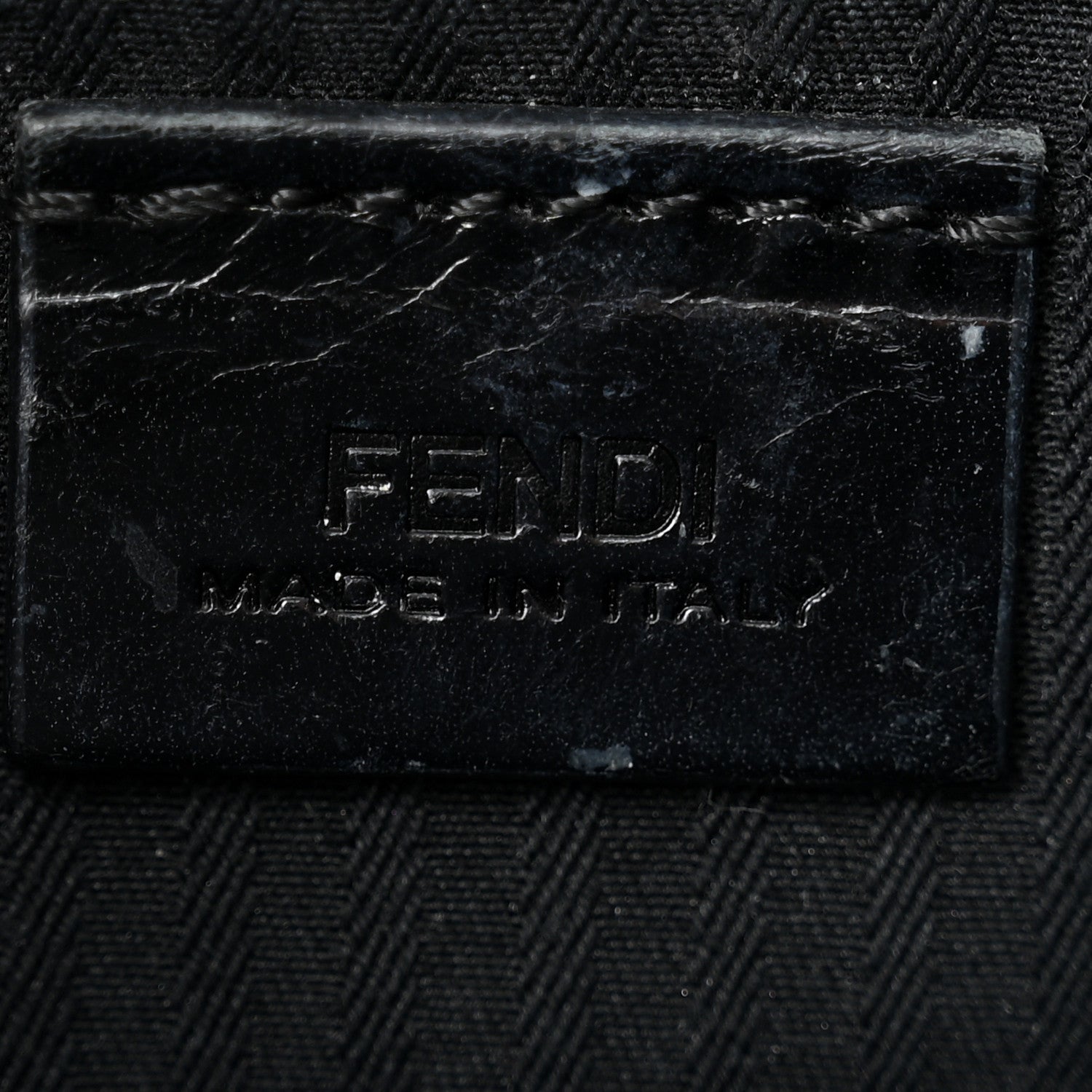 Fendi Vitello Flamingo Fendista Pouchette Crossbody Black 6 of 10