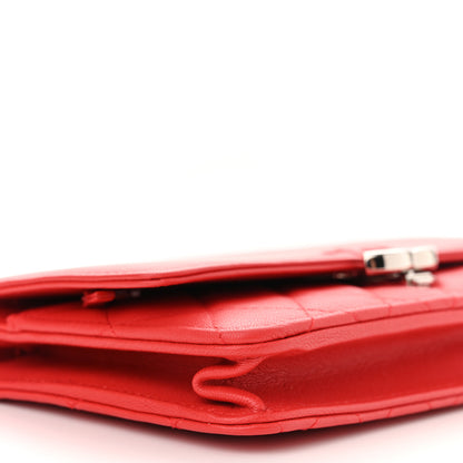 Chanel Grained Calfskin Quilted CC Box Wallet On Chain WOC Red 10 of 11