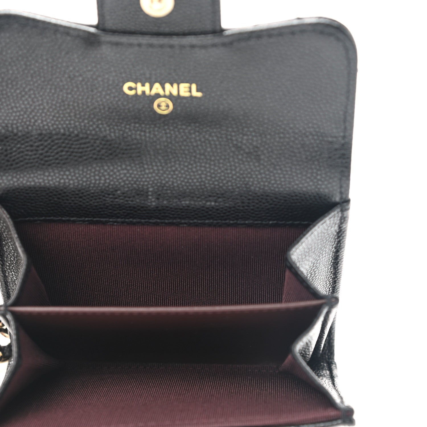 Chanel Caviar Quilted Flap Card Holder Chain Wristlet Black 5 of 8