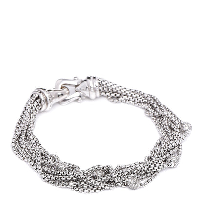 David Yurman Sterling Silver Diamond Pave Bead Multi Strand Bracelet 1 of 5