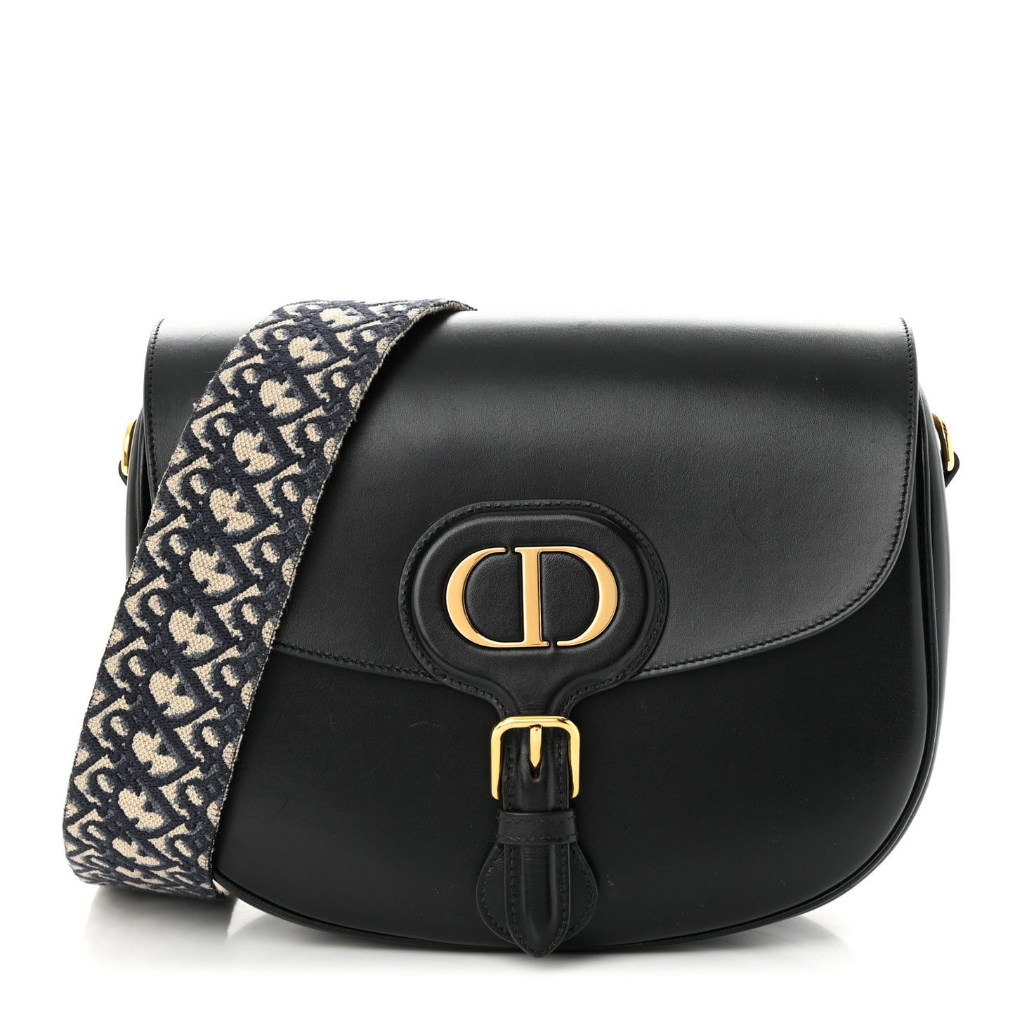 Box Calfskin Large Bobby Flap Black
