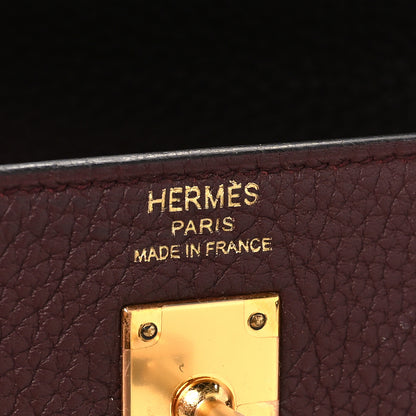 Hermes Togo Kelly Retourne 25 Bordeaux 6 of 11