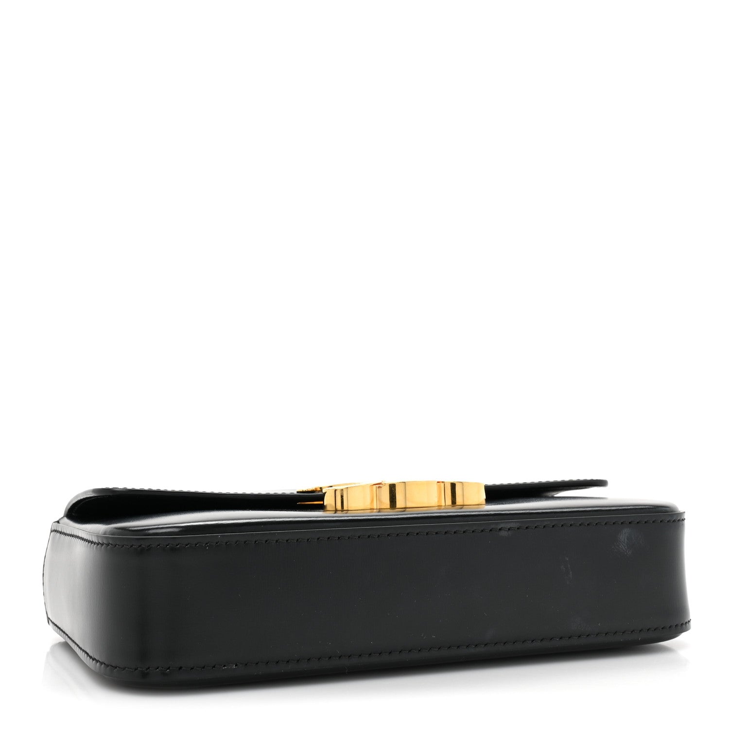 Celine Shiny Calfskin Triomphe Chain Shoulder Bag Black 4 of 12