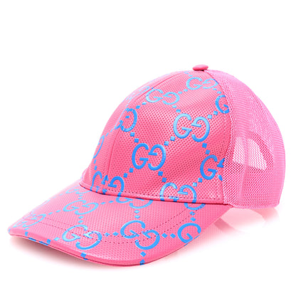 Gucci Calfskin Mesh GG Tennis Embossed Gary Baseball Hat M Modern Fucsia Modern Blue 1 of 8