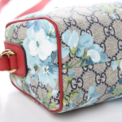Gucci GG Supreme Monogram Blooms Mini Boston Navy Blue Hibiscus 9 of 9