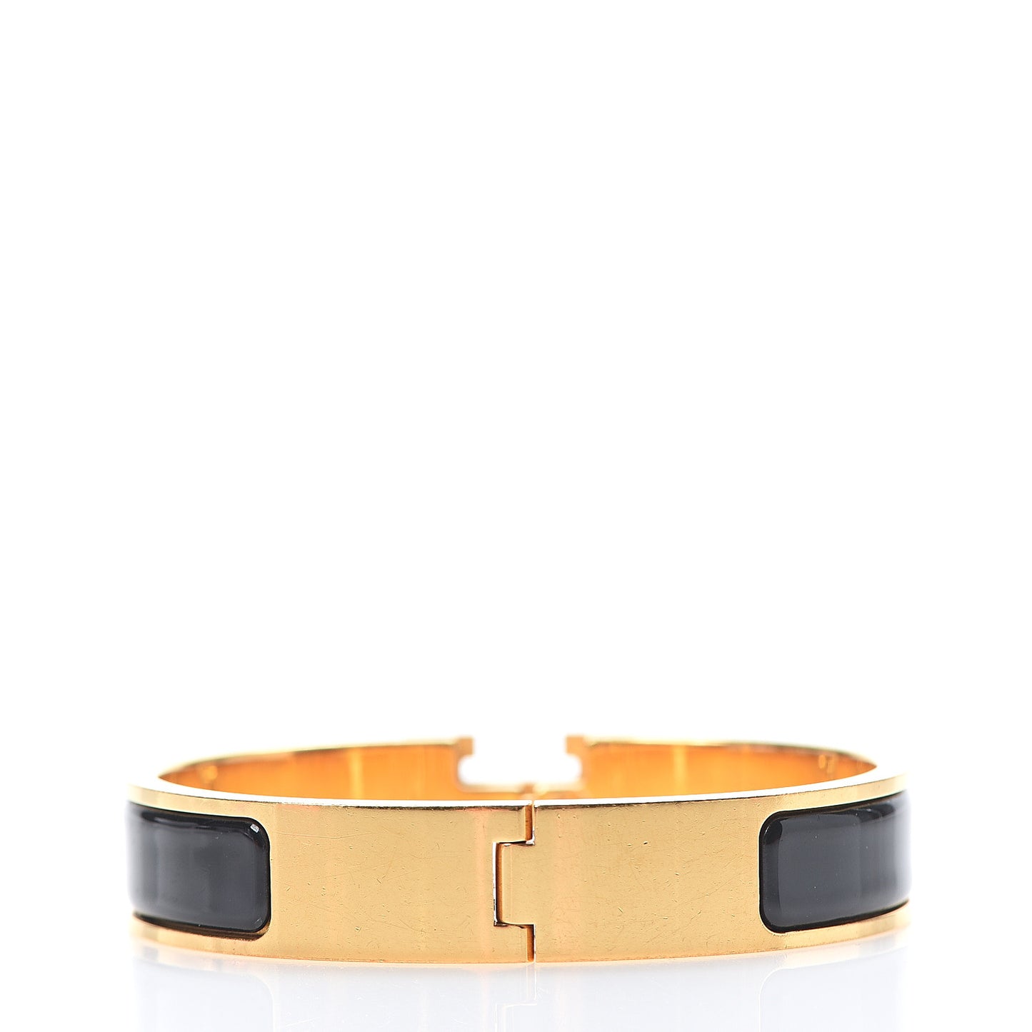 Enamel Narrow Clic Clac H Bracelet PM Black