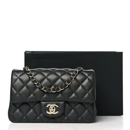 Chanel Metallic Caviar Quilted Mini Rectangular Flap Dark Grey 11 of 11