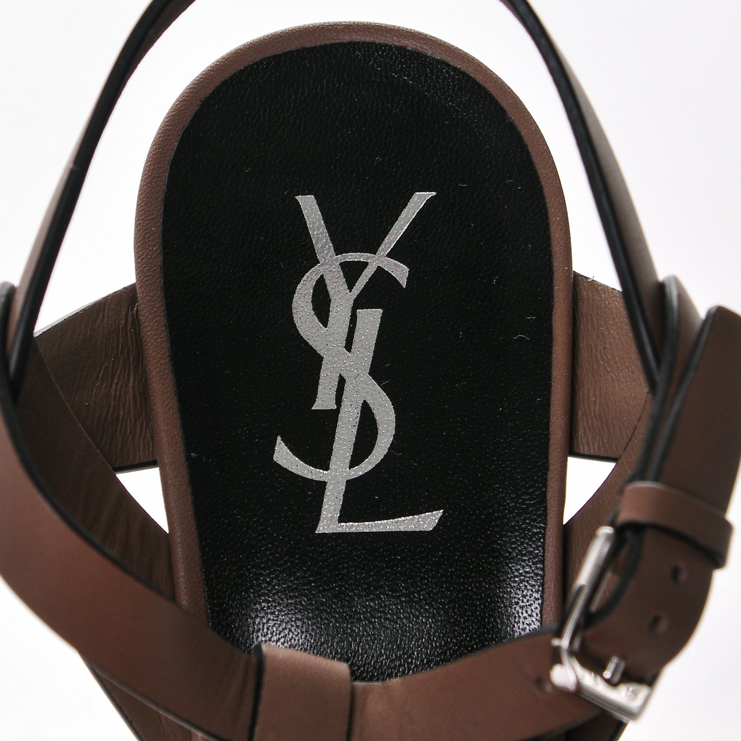 Saint Laurent Calfskin Tribute 105 Platform Sandals 39.5 Taupe 6 of 8