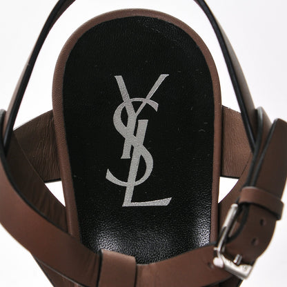 Saint Laurent Calfskin Tribute 105 Platform Sandals 39.5 Taupe 6 of 8