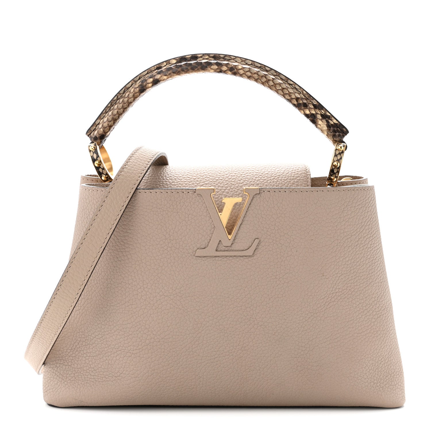 Louis Vuitton Taurillon Snakeskin Capucines PM Galet 1 of 9