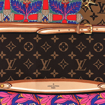 Louis Vuitton Silk Monogram Confidential Garden Square Scarf Brown Multicolor 3 of 4