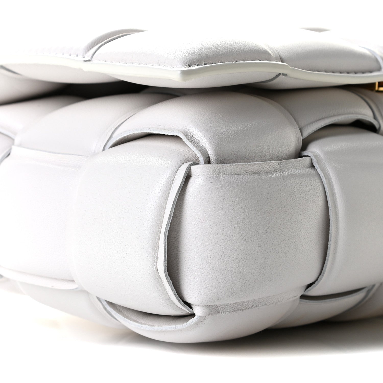 Bottega Veneta Nappa Maxi Intreccio Padded Cassette Crossbody Bag Chalk 9 of 9