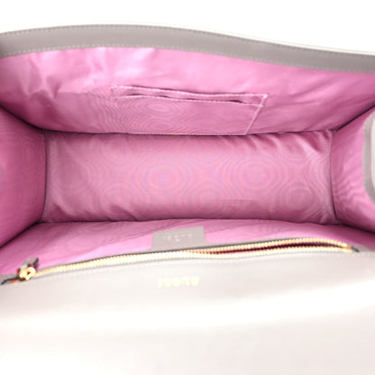 Gucci Textured Calfskin Silk Scarf Medium Torchon GG Ring Shoulder Bag Grey 5 of 10