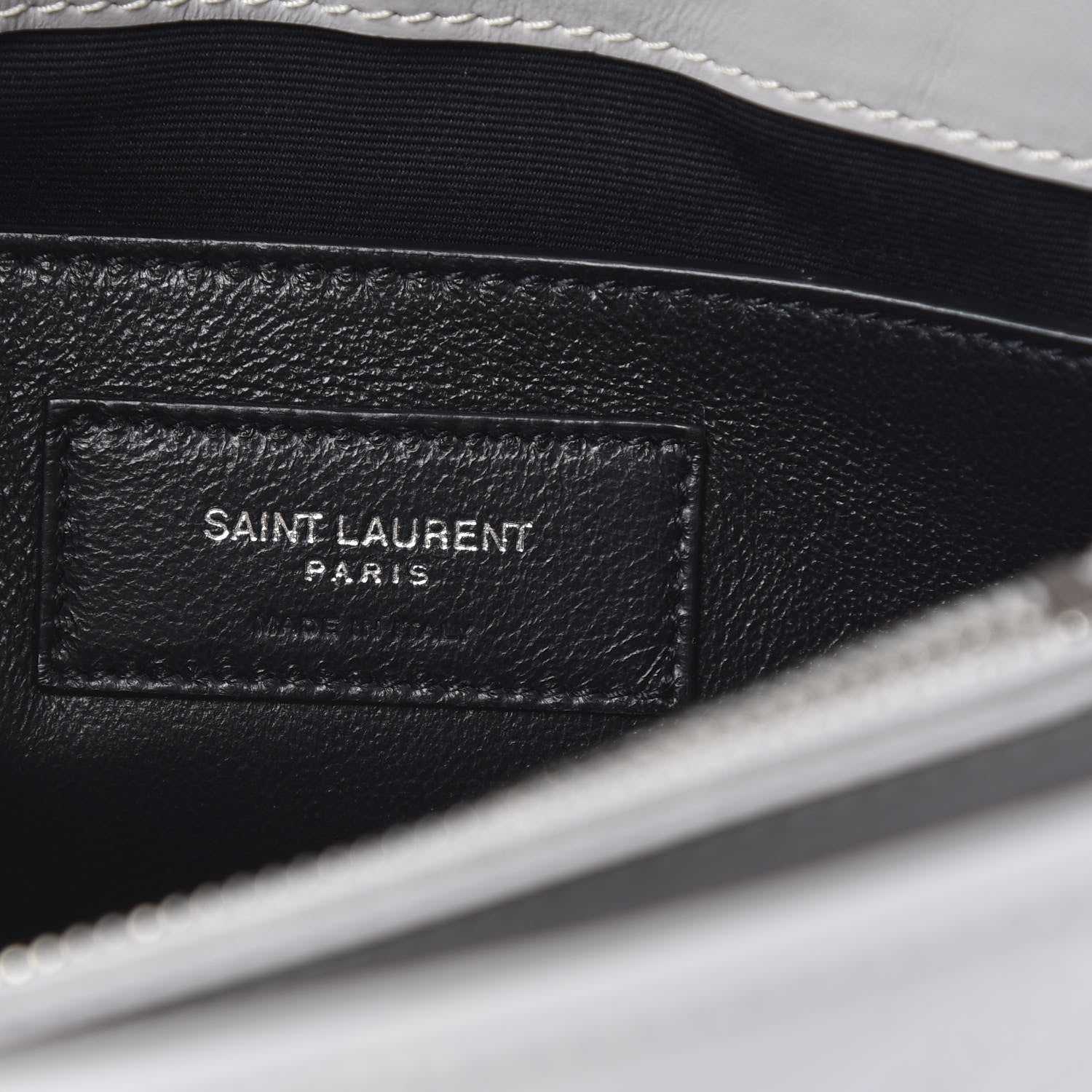 Saint Laurent Calfskin Y Quilted Monogram Small Loulou Chain Satchel Granite 6 of 10