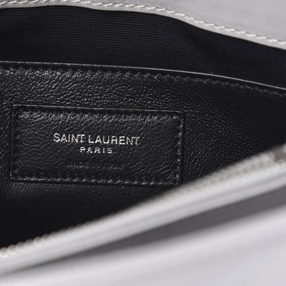 Saint Laurent Calfskin Y Quilted Monogram Small Loulou Chain Satchel Granite 6 of 10
