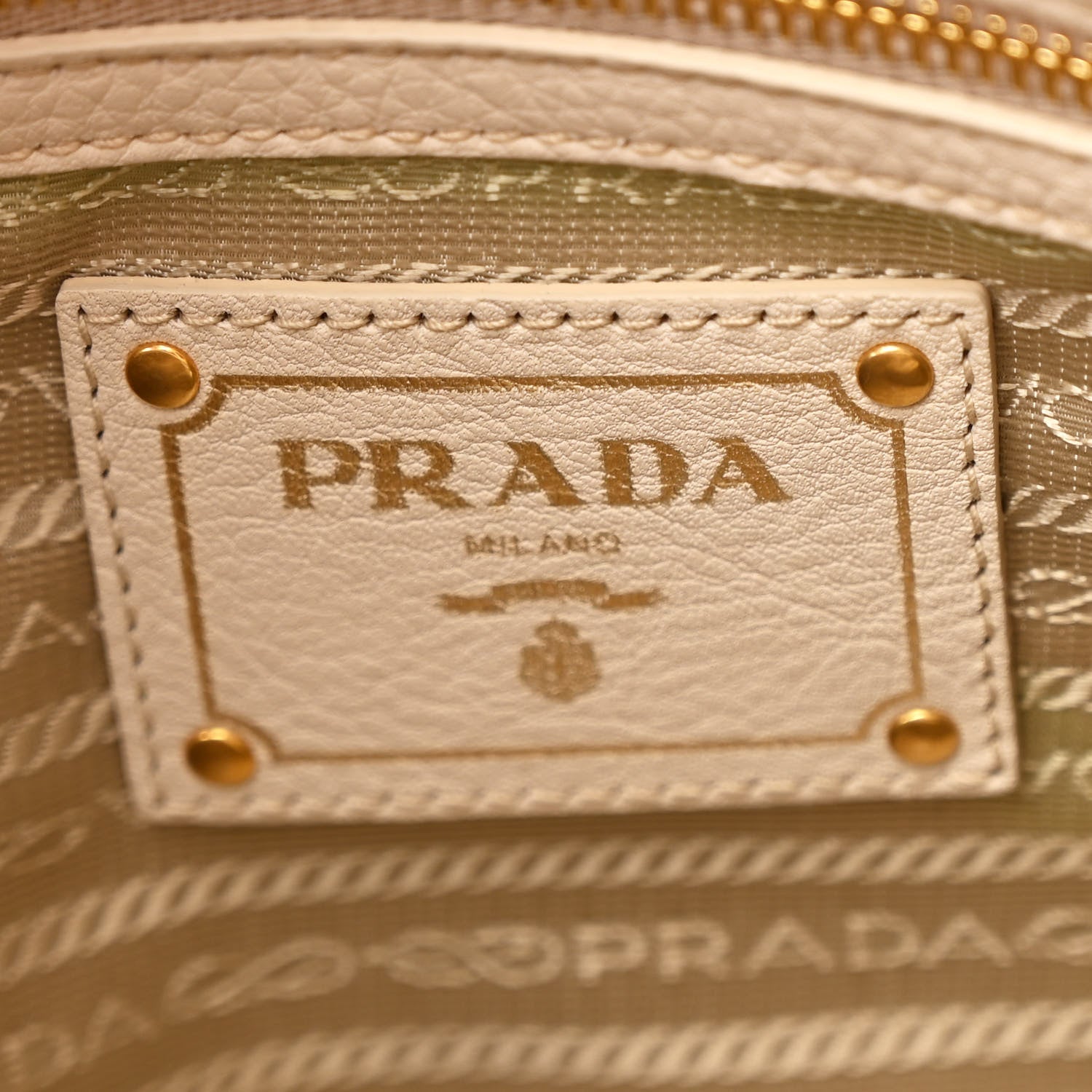 Prada Vitello Daino Bauletto Tote Talco 6 of 10