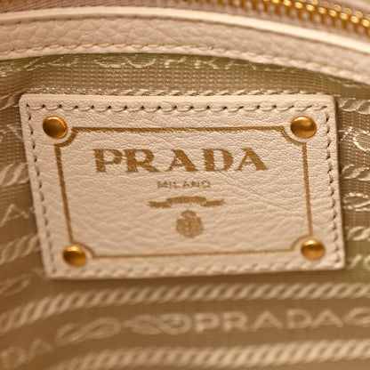 Prada Vitello Daino Bauletto Tote Talco 6 of 10