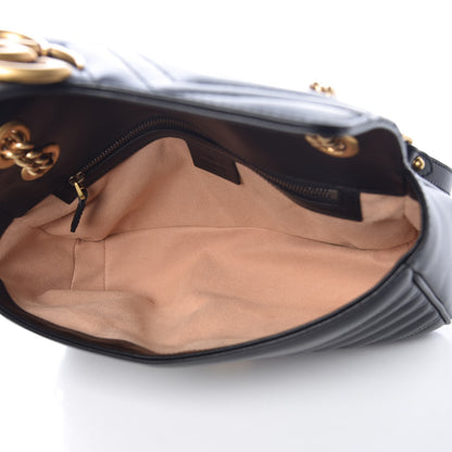 Gucci Calfskin Matelasse Small GG Marmont Shoulder Bag Black 5 of 8