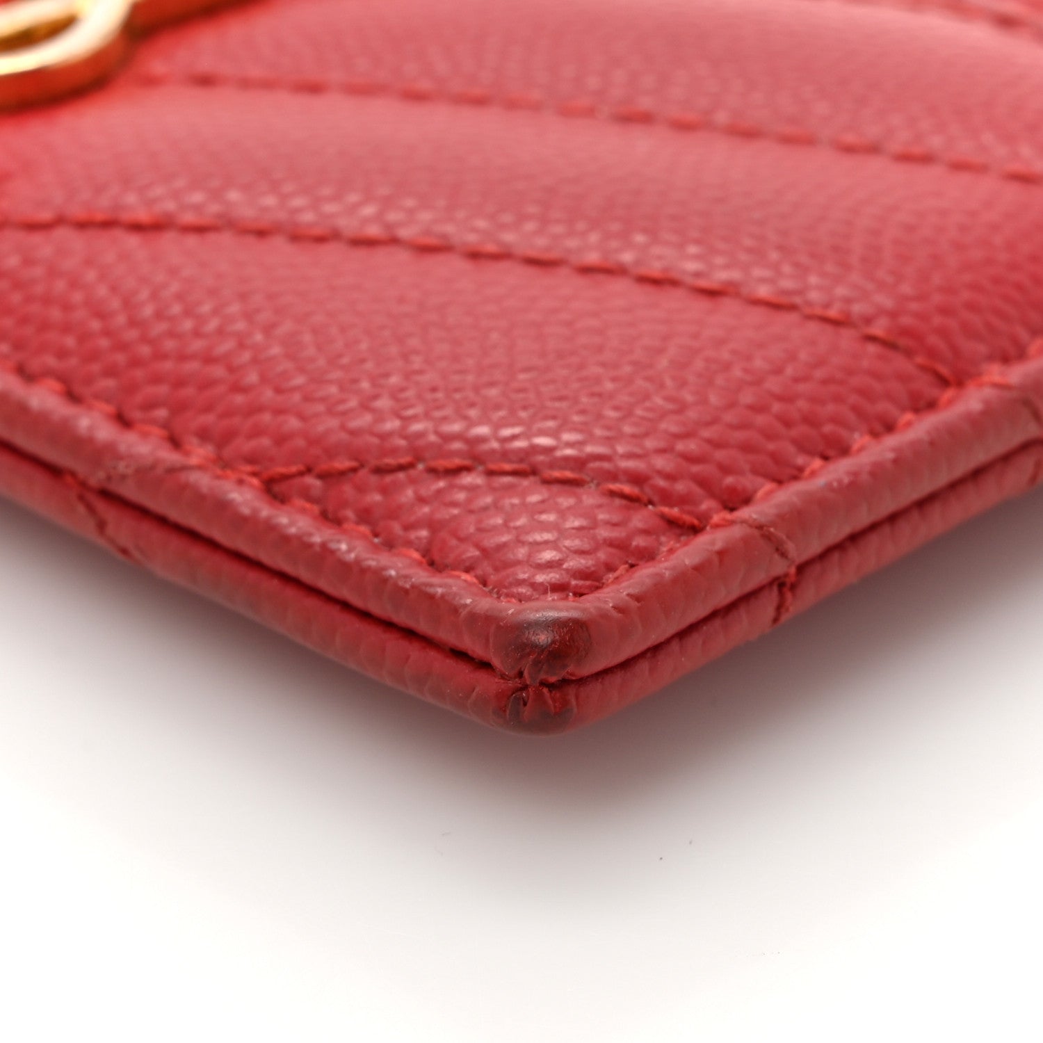 Saint Laurent Grain De Poudre Matelasse Chevron Monogram Credit Card Case Opyum Red 8 of 11