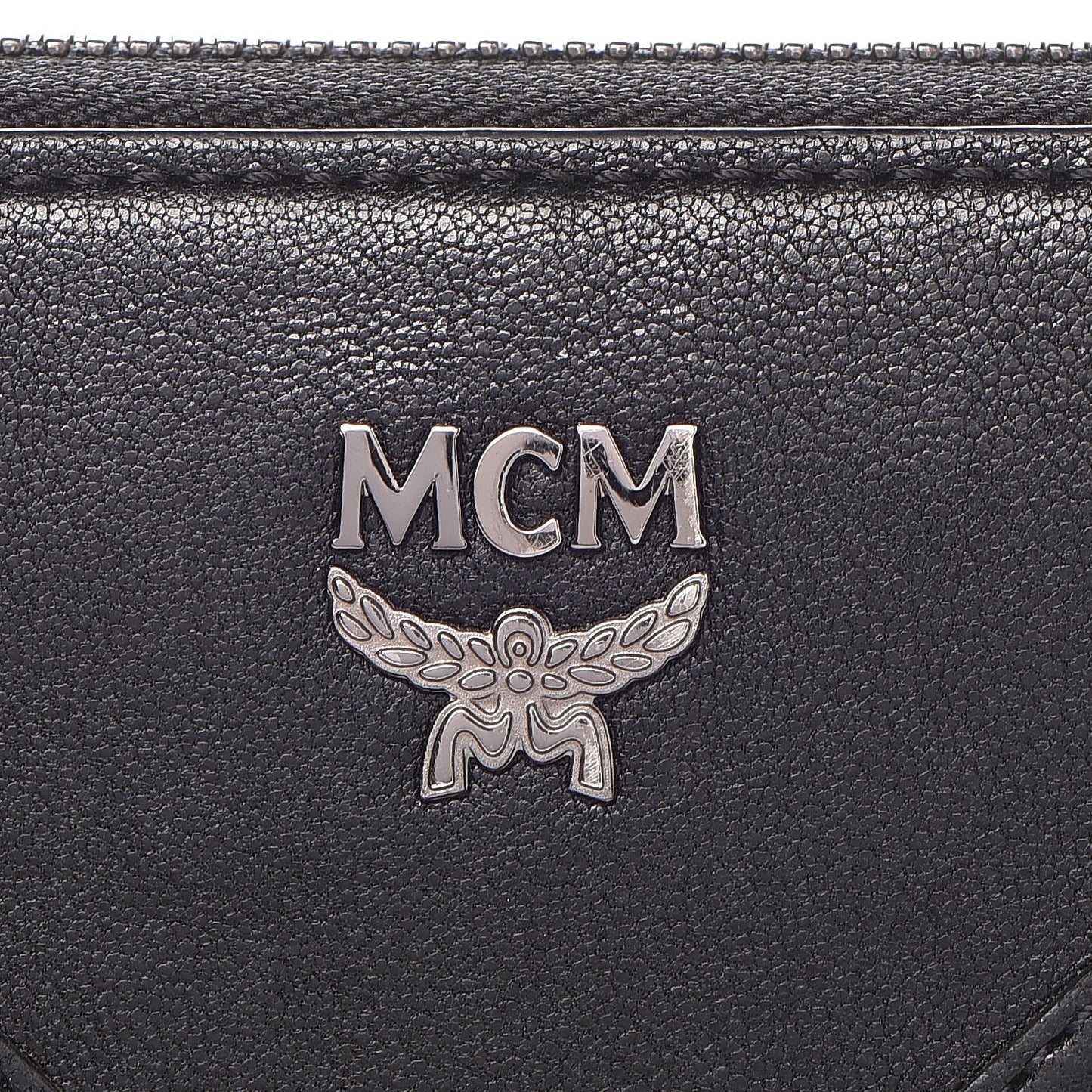 Lambskin Large Zip Around Wallet Black