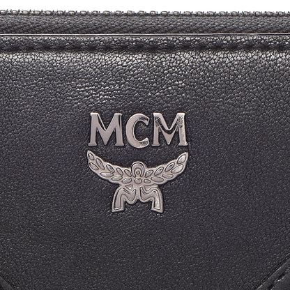 MCM Lambskin Large Zip Around Wallet Black 7 of 15
