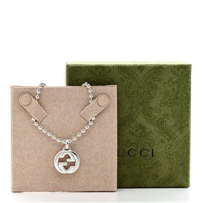 Gucci Sterling Silver Interlocking GG Pendant Beaded Necklace 6 of 6