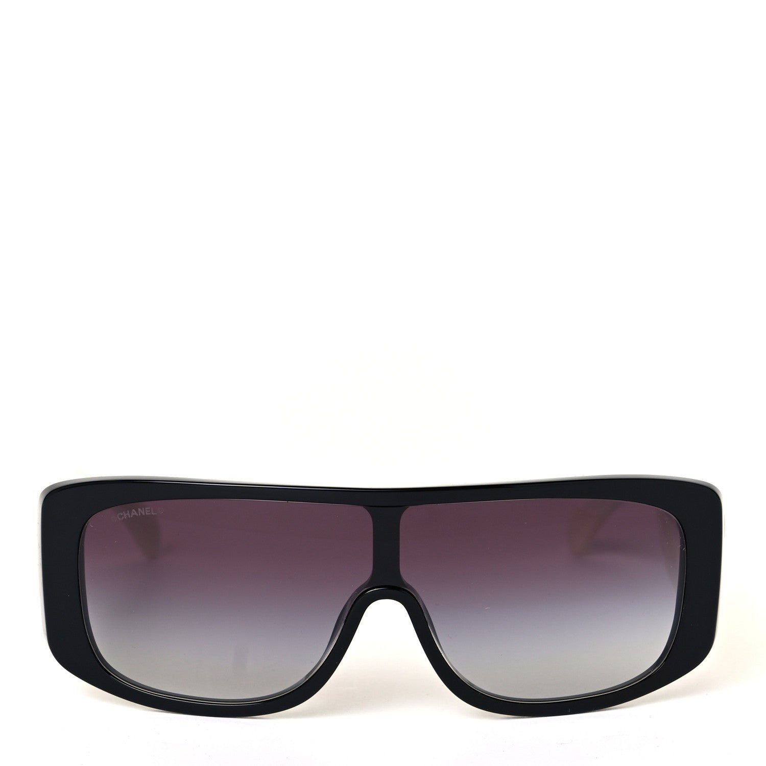 Chanel Acetate Shield Sunglasses 71466 White Black 2 of 7