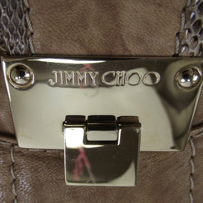 Jimmy Choo Leather Watersnake Riki Tote Bag Stone 9 of 9