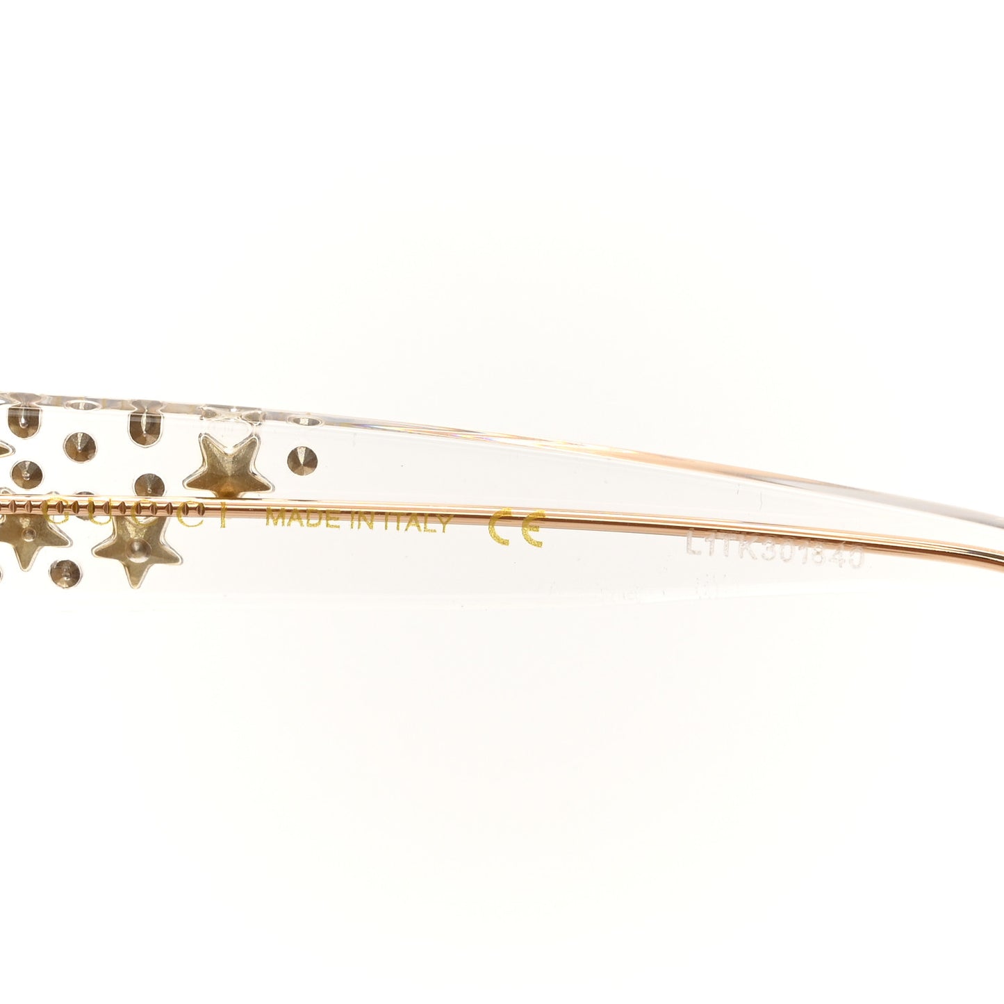 Acetate Crystal Oversize Mirrored Star Sunglasses GG0116S Ivory