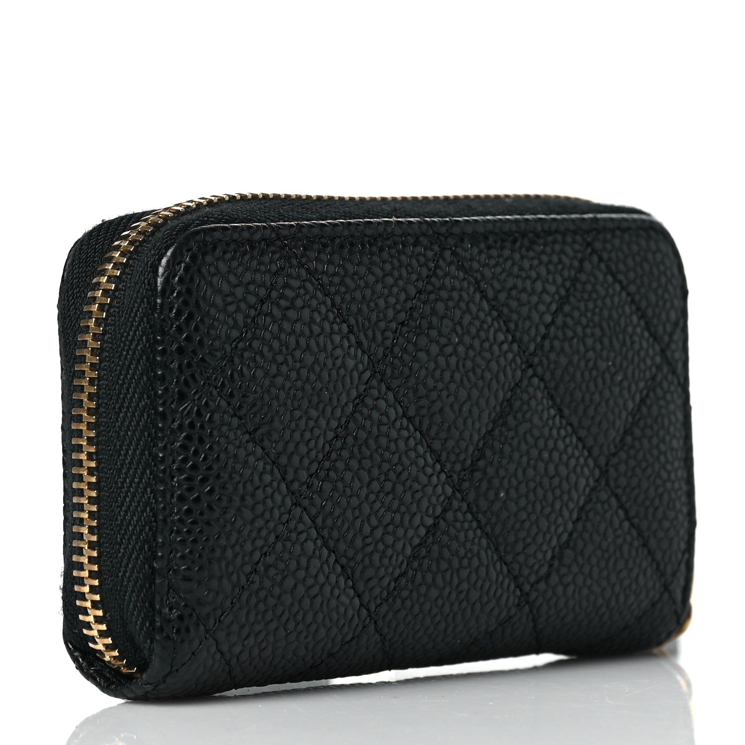 Chanel Caviar Quilted Zip Coin Purse Black 3 of 9