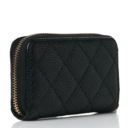 Chanel Caviar Quilted Zip Coin Purse Black 3 of 9