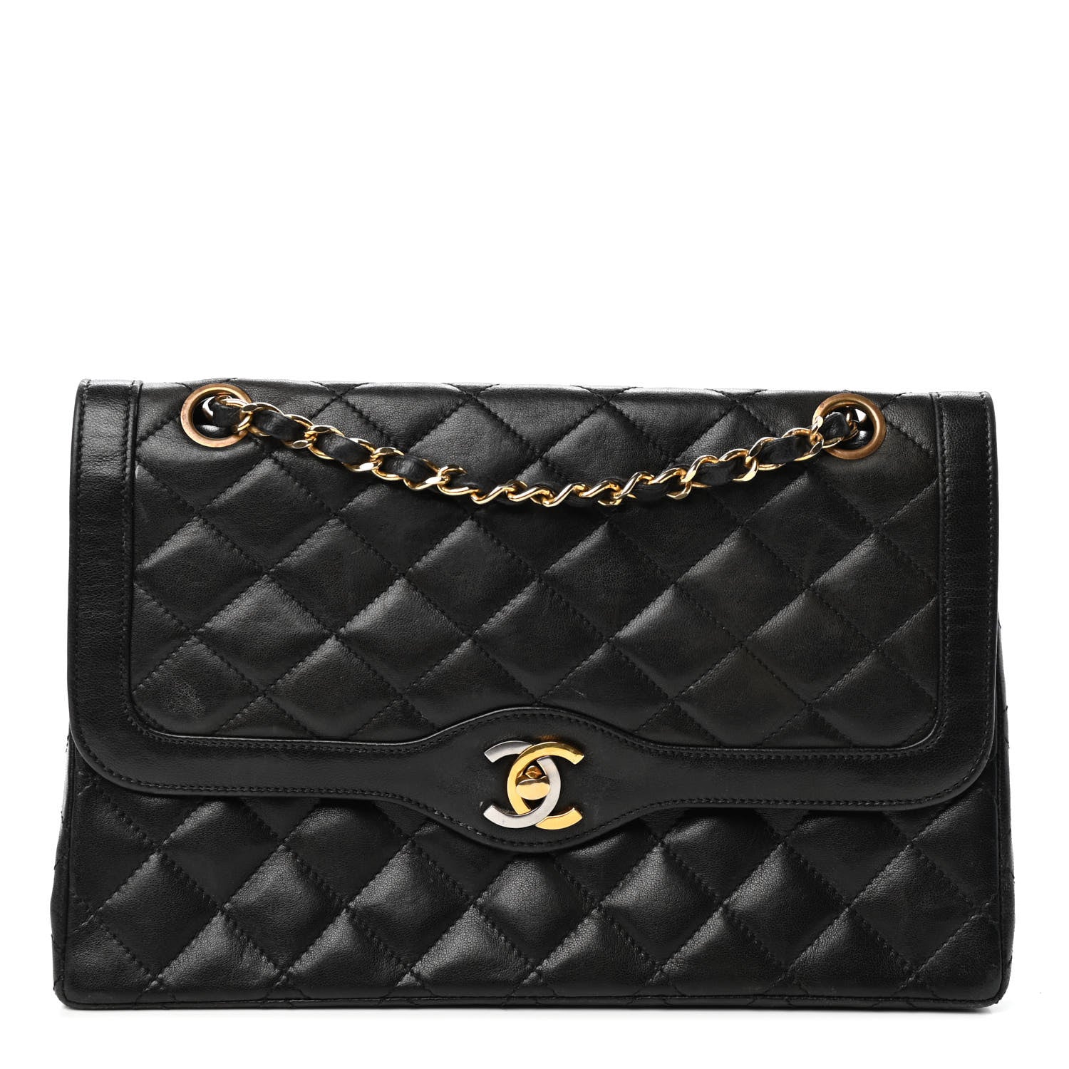 Chanel Lambskin Quilted Medium Double Flap Black 1 of 6