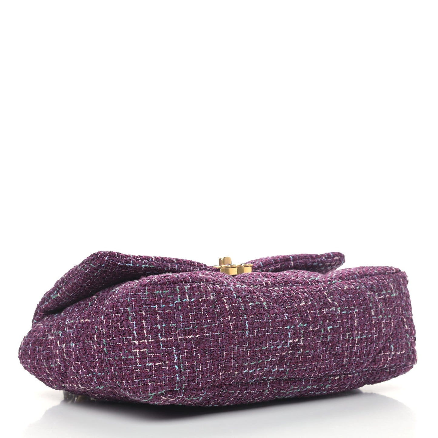 Tweed Quilted Medium Chanel 19 Flap Purple