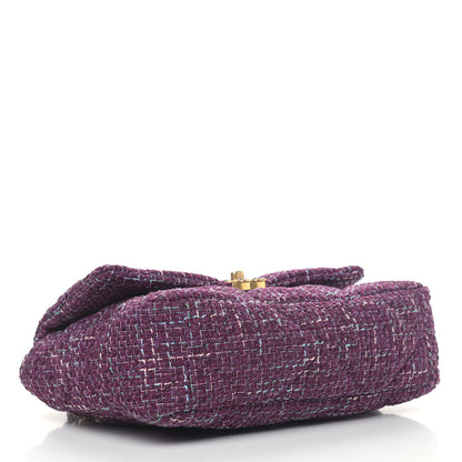 Chanel Tweed Quilted Medium Chanel 19 Flap Purple 3 of 5