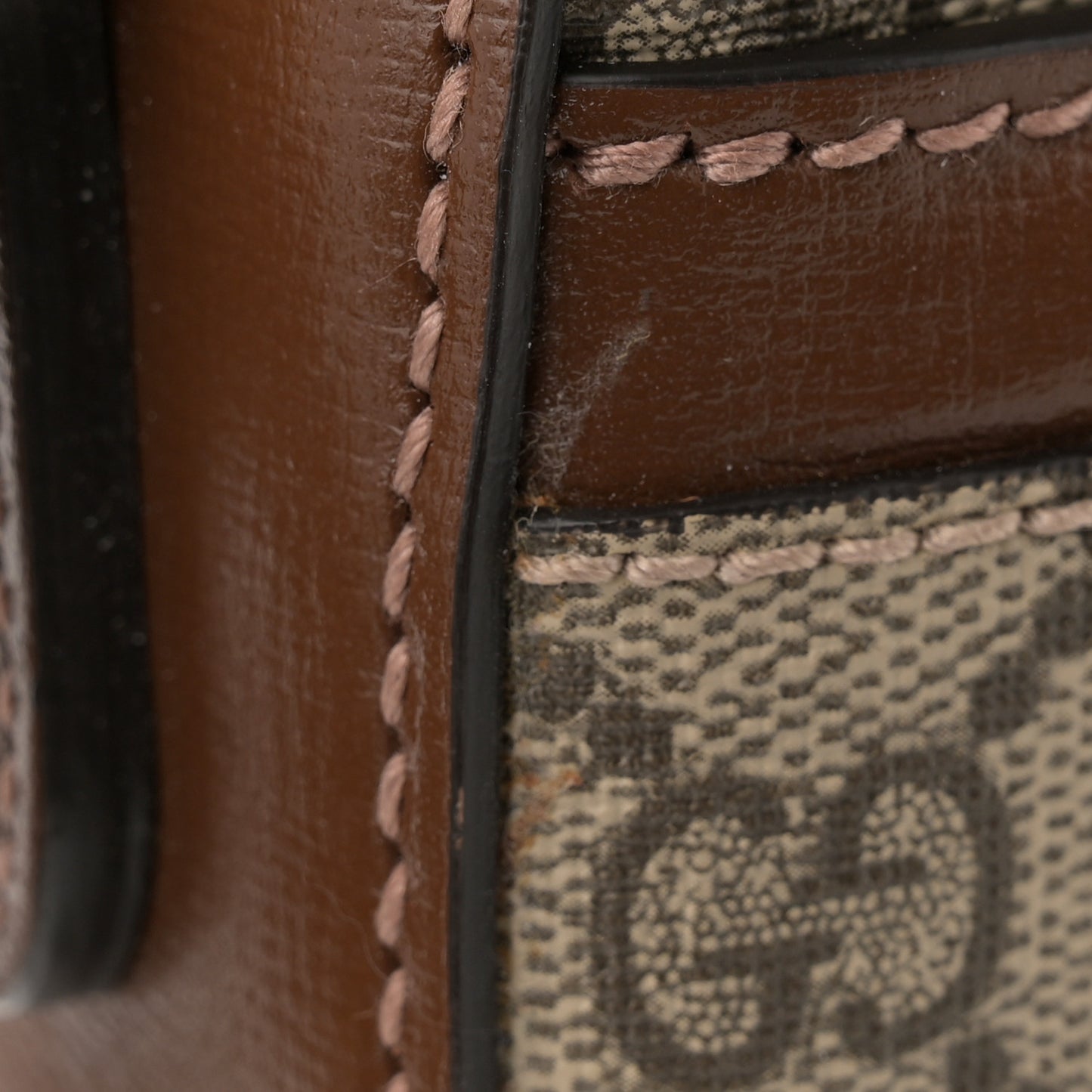 GG Supreme Monogram Azalea Calfskin Retro Interlocking G Messenger Shoulder Bag Beige Ebony Brown Sugar