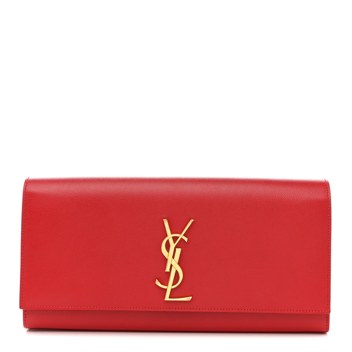 Saint Laurent Grain De Poudre Classic Monogram Cassandre Clutch Dark Red 1 of 11