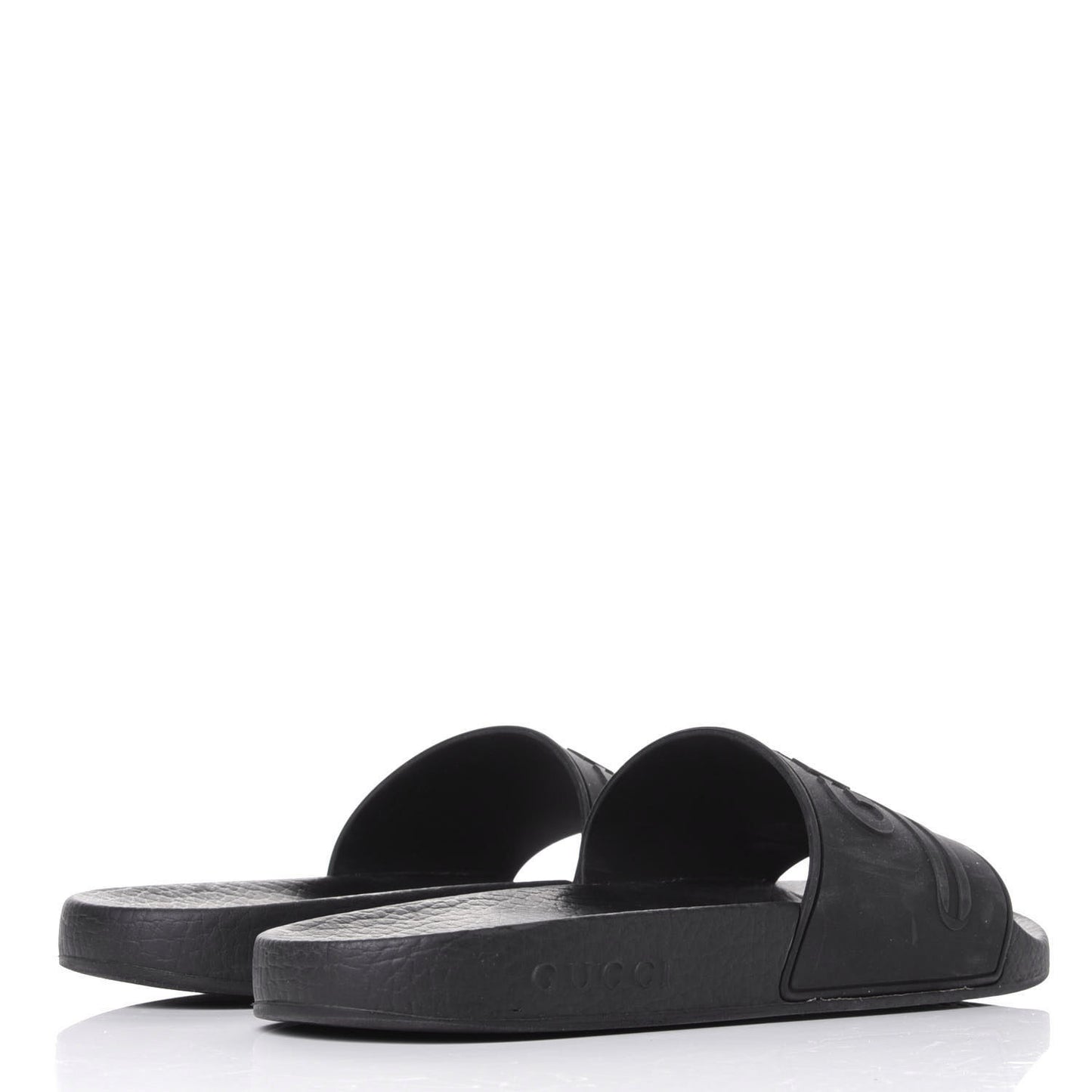 Rubber Womens Logo Slide Sandals 39 Black