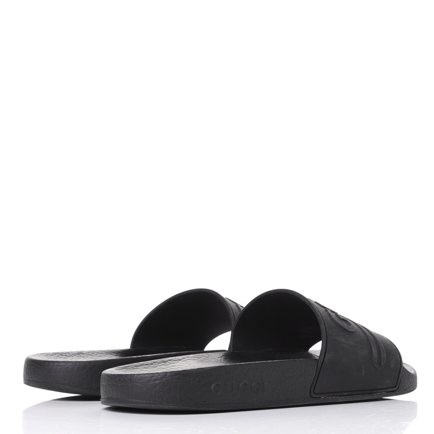 Gucci Rubber Womens Logo Slide Sandals 39 Black 4 of 10