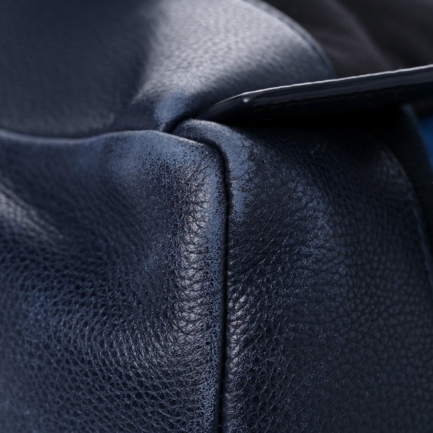 Grain Calfskin Canvas Mega Check Drifton Backpack Blue