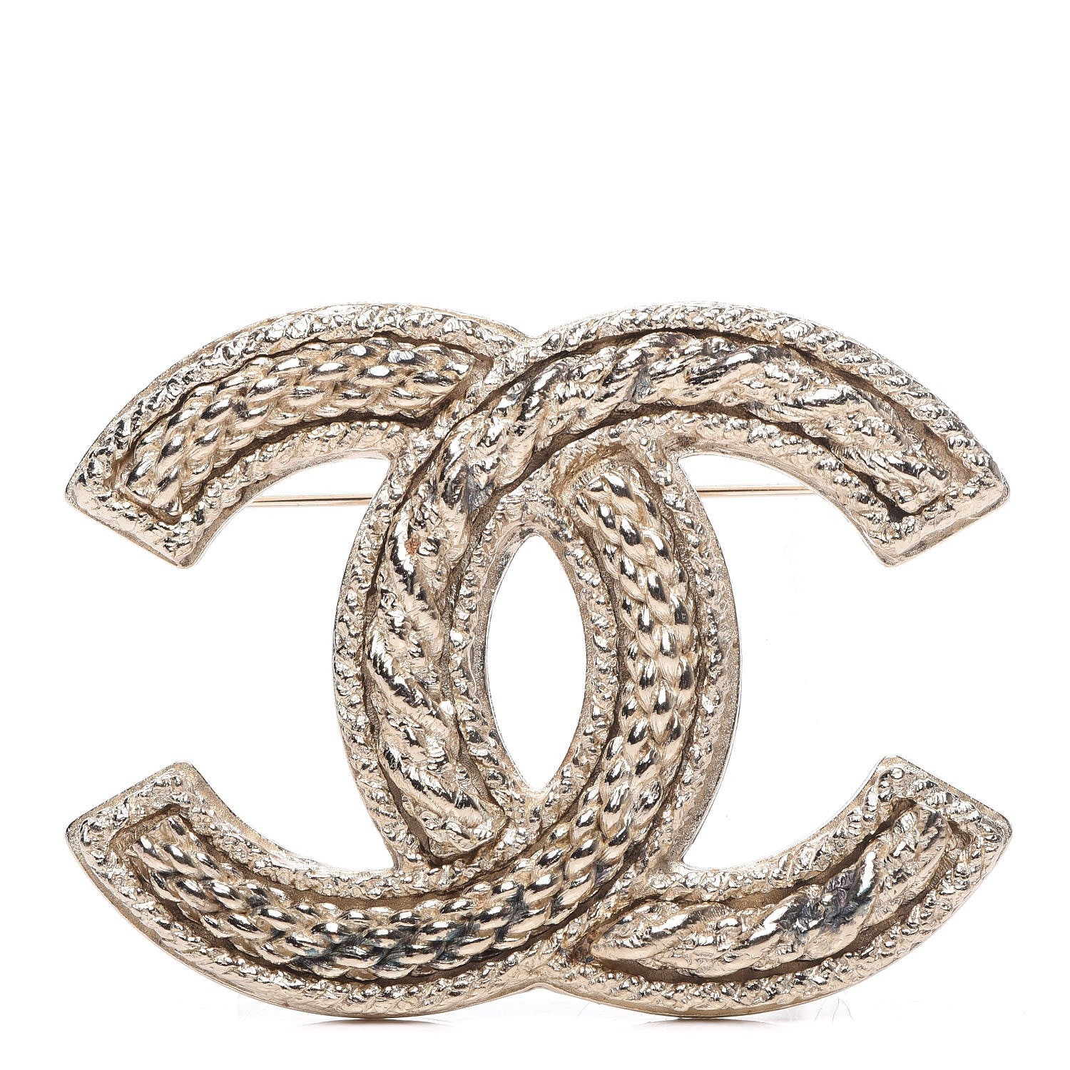 Chanel CC Brooch Light Gold 1 of 6