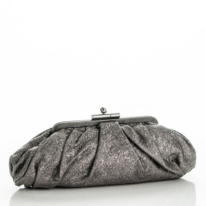 Chanel Metallic Crackled Calfskin Monte Carlo Clutch Dark Silver 3 of 7