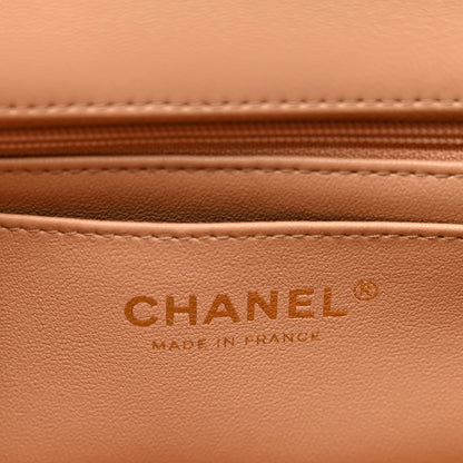 Chanel Lambskin Quilted Mini Top Handle Rectangular Flap Beige 6 of 10