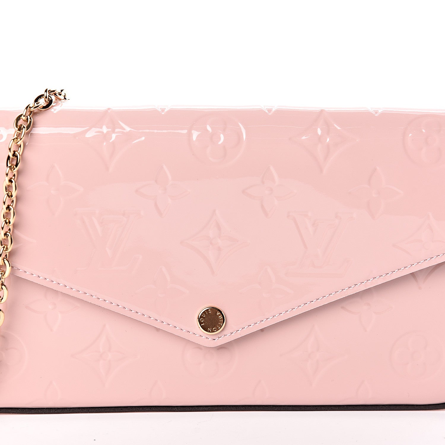 Louis Vuitton Vernis Felicie Chain Wallet Rose Ballerine 11 of 11